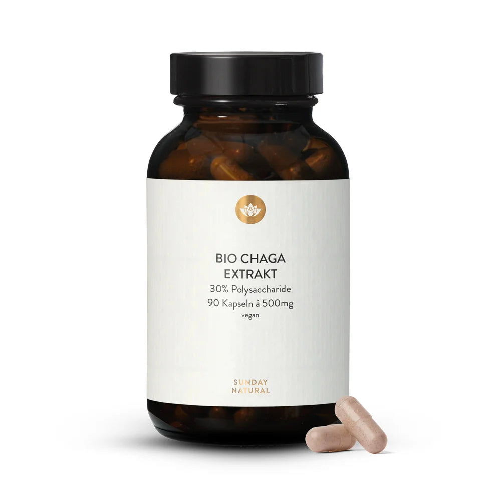 Bio Chaga Extrakt, Vitalpilz-Extrakt, 30% Polysaccharide, 90 Kapseln