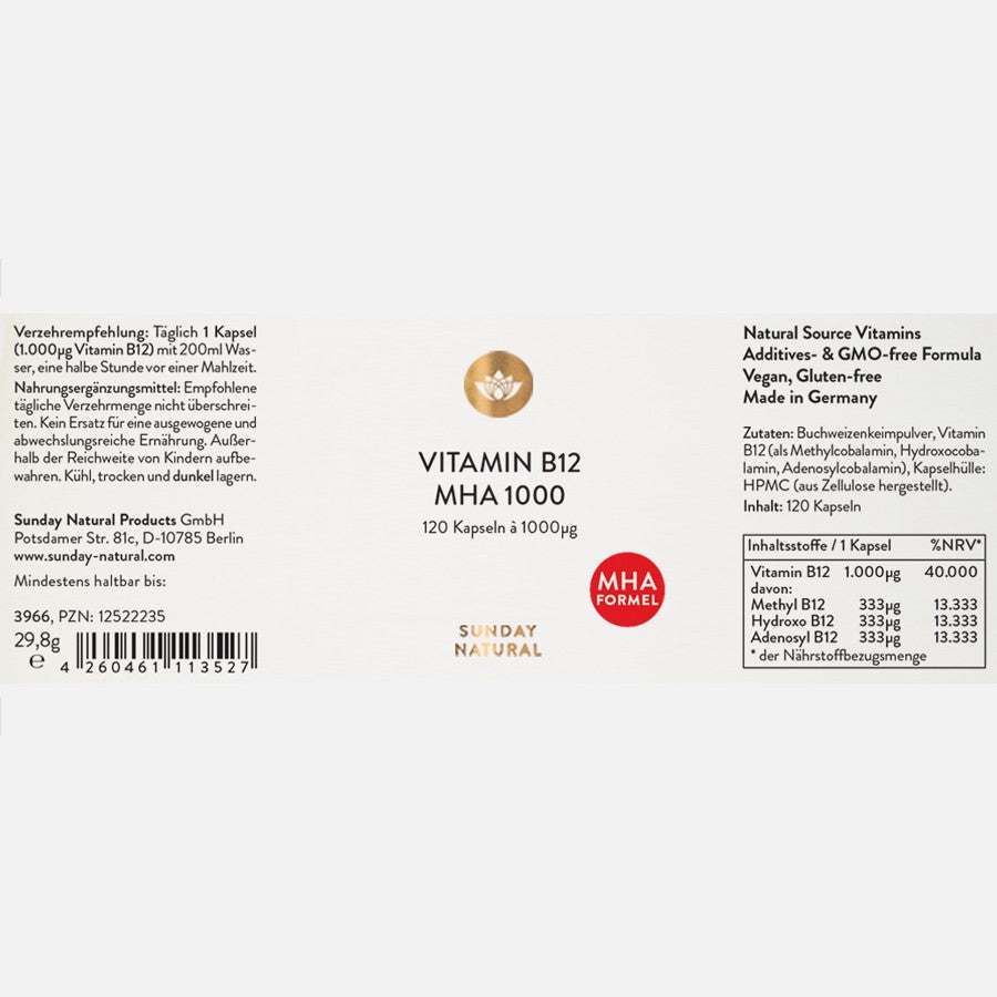 Vitamin B12 MH3A Formel 1000 mg/120 Kps.