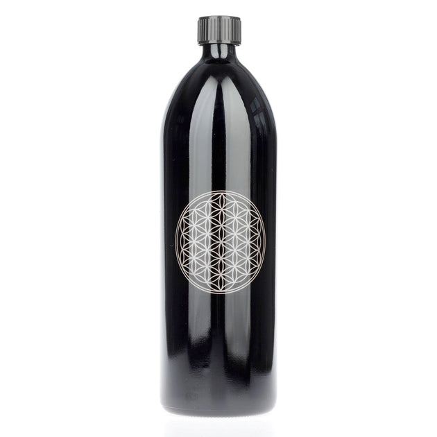 Violettglas-Flasche 1,0 ltr. LB weiss